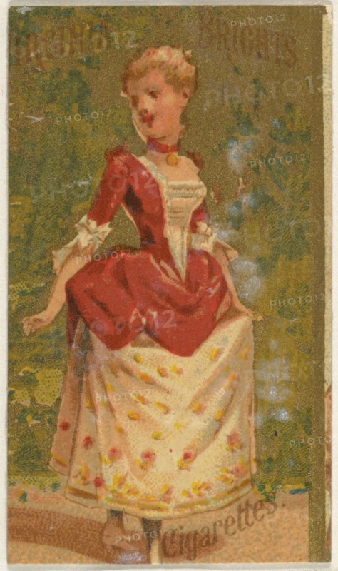 From the Girls and Children series (N64) promoting Virginia Brights Cigarettes for Allen & Ginter brand tobacco products, 1886.