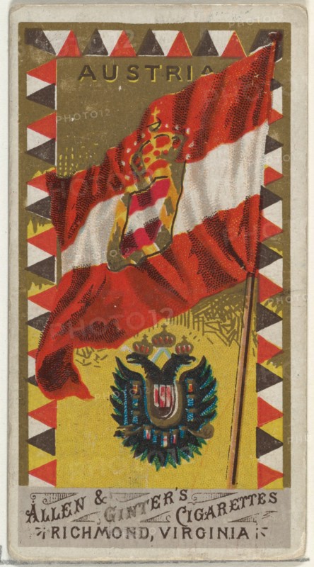 Austria, from Flags of All Nations, Series 1 (N9) for Allen & Ginter Cigarettes Brands, 1887.