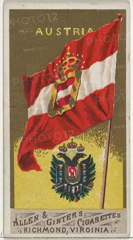 Austria, from Flags of All Nations, Series 1 (N9) for Allen & Ginter Cigarettes Brands, 1887.