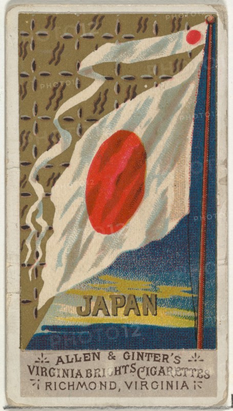 Japan, from Flags of All Nations, Series 1 (N9) for Allen & Ginter Cigarettes Brands, 1887.
