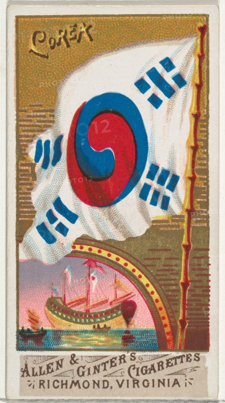 Korea, from Flags of All Nations, Series 1 (N9) for Allen & Ginter Cigarettes Brands, 1887.