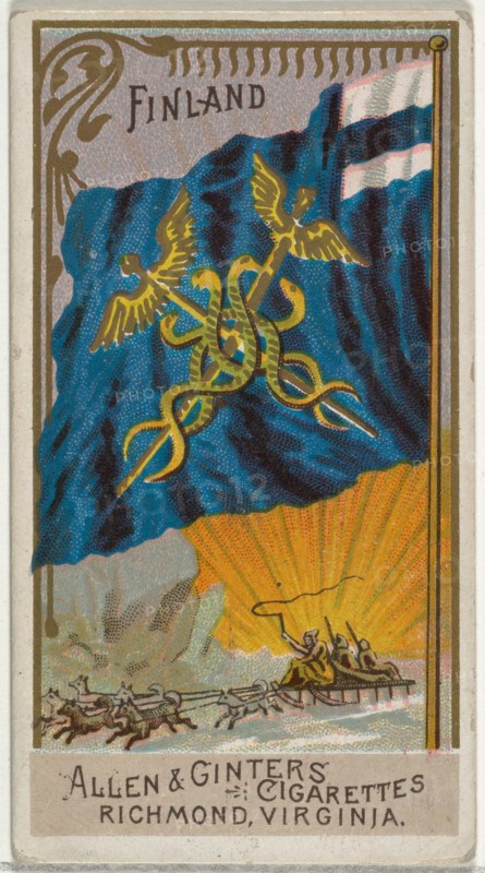 Finland, from Flags of All Nations, Series 2 (N10) for Allen & Ginter Cigarettes Brands, 1890.