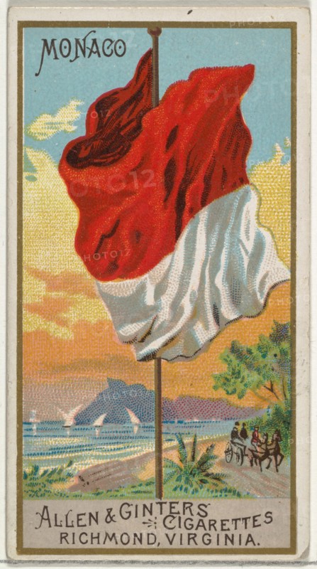 Monaco, from Flags of All Nations, Series 2 (N10) for Allen & Ginter Cigarettes Brands, 1890.