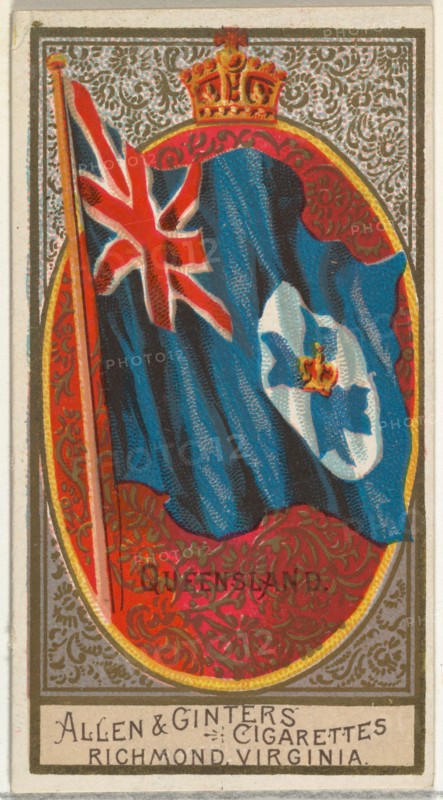 Queensland, from Flags of All Nations, Series 2 (N10) for Allen & Ginter Cigarettes Brands, 1890.