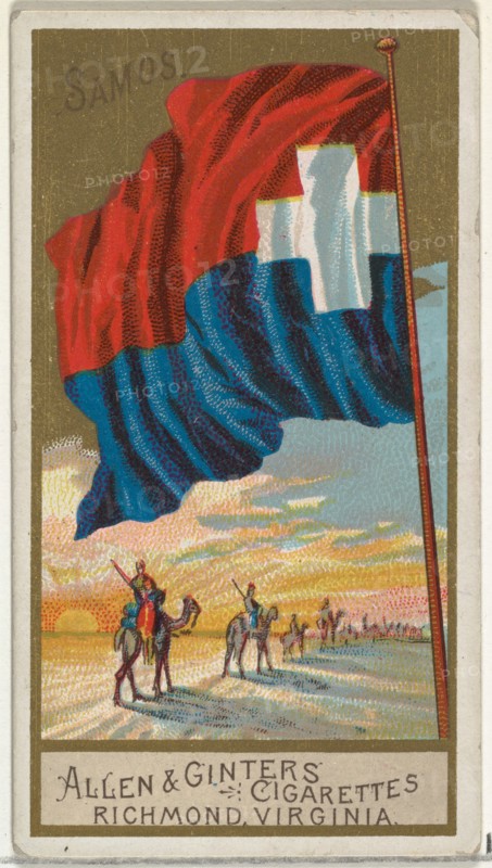 Samos, from Flags of All Nations, Series 2 (N10) for Allen & Ginter Cigarettes Brands, 1890.