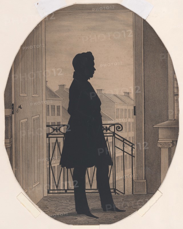 Silhouette of a Young Man Before an Open Window, Facing Right, before 1860.