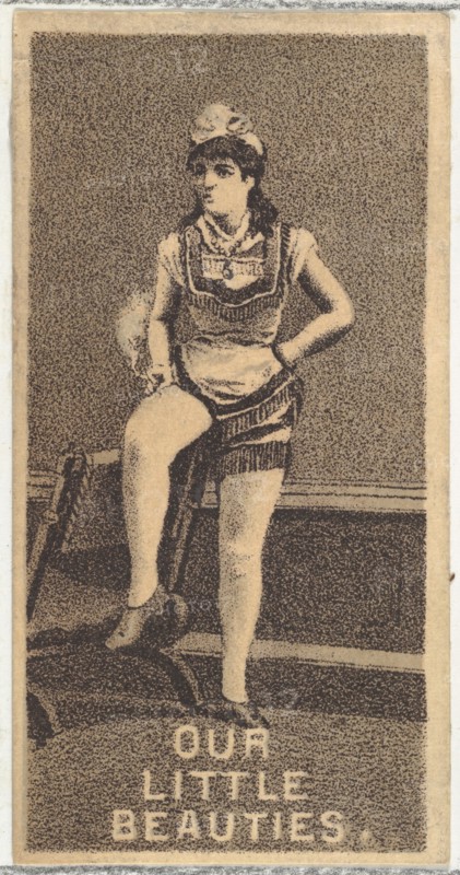 From the Actresses series (N57) promoting Our Little Beauties Cigarettes for Allen & Ginter brand tobacco products, 1890.