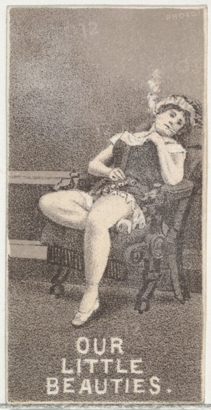 From the Actresses series (N57) promoting Our Little Beauties Cigarettes for Allen & Ginter brand tobacco products, 1890.