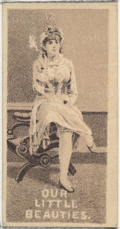 From the Actresses series (N57) promoting Our Little Beauties Cigarettes for Allen & Ginter brand tobacco products, 1890.