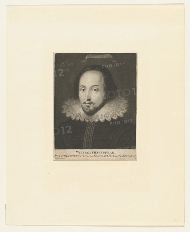 William Shakespeare (formerly known as), ca. 1770. [Portrait of an Unknown Gentleman, possibly Thomas Overbury, based on a painting once attributed to Cornelius Johnson (or Janssen), believed in the nineteenth-century to represent Shakespeare at the age of forty].