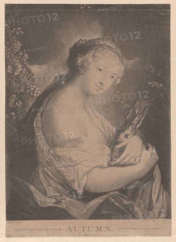 Autumn: a young woman holding a rabbit, 1775.