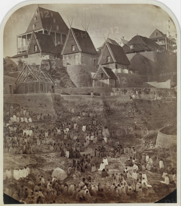 View of Antsahatsiroa, Madagascar, 1862-65.