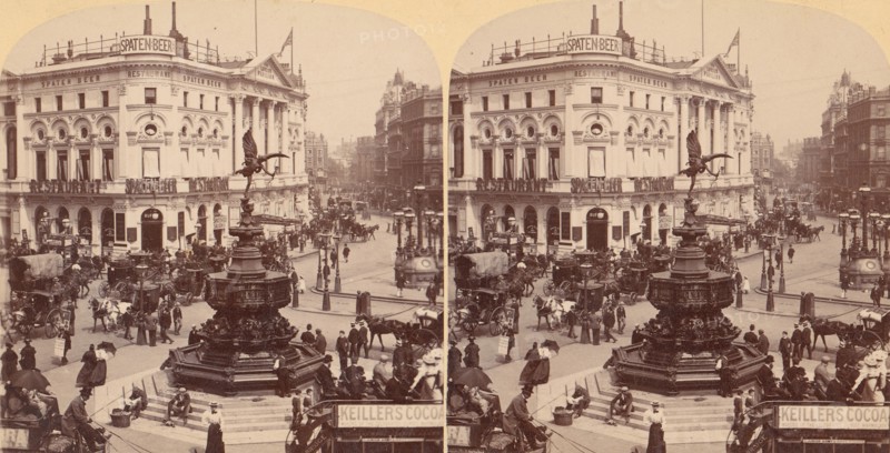 In the Heart of Modern Babylon, Piccadilly Circus, London, England, 1850s-1910s.