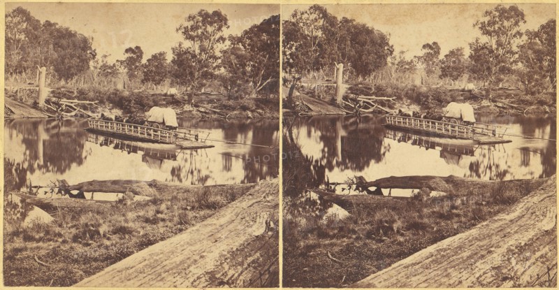 Golbourn Punt at Seymour, Australia, 1860s.