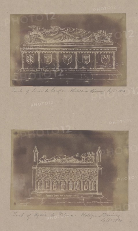 Tomb of Simon de Langham, Tomb of Aymer de Valence, 1839.