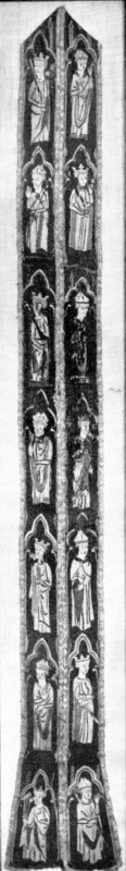 Stole with Figures of Kings and Bishops, British, ca. 1300.