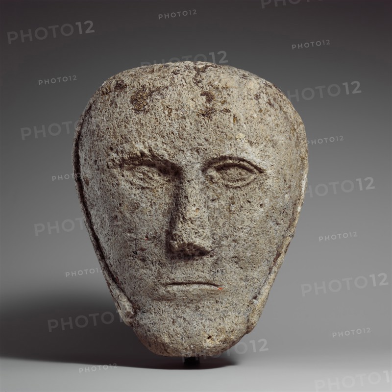 Head of a Man Wearing a Cap or Helmet, Celtic, possibly 2nd-3rd century.