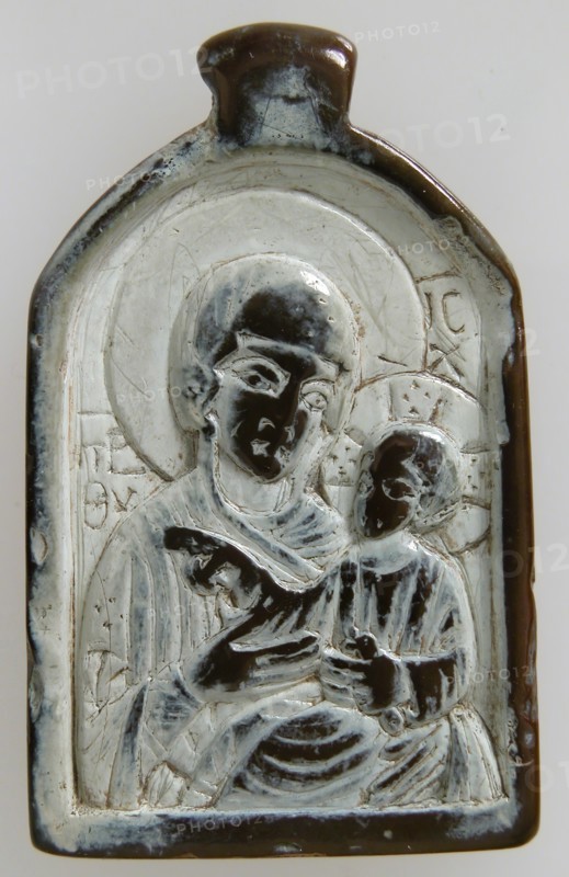 Two-Sided Pendant with the Virgin and Christ Child and John the Forerunner, Byzantine, 1100-1300.