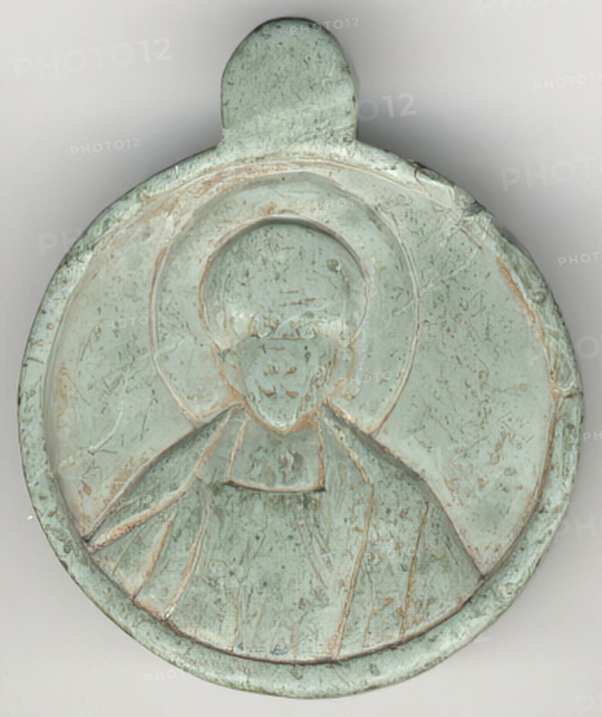 Medallion with the Head of a Saint, Byzantine, 14th-15th century. Possibly Saint John Chrysostom