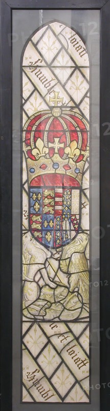 Panel with Coat of Arms, British, early 20th century (original dated 15th century).