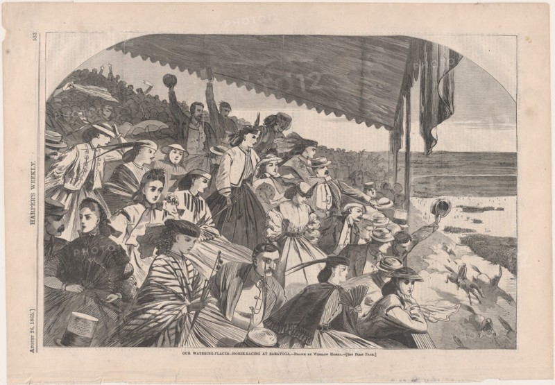 Our Watering Places - Horse Racing at Saratoga (Harper's Weekly, Vol. IX), 1865.