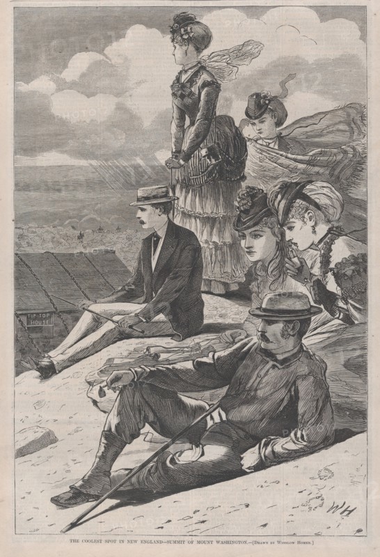 The Coolest Spot in New England - Summit of Mount Washington, (Harper's Bazar, Vol. III), July 23, 1870.