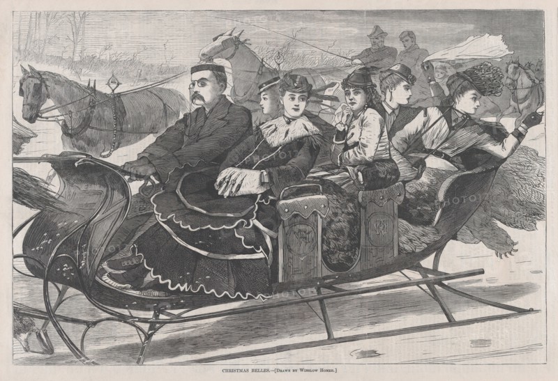 Christmas Belles (Harper's Weekly, Vol. XIII), January 2, 1869.