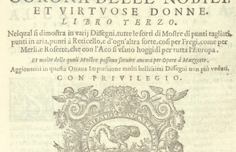 Corona delle Nobili et Virtuose Donne: Libro I-IV, page 57 (recto), 1601.