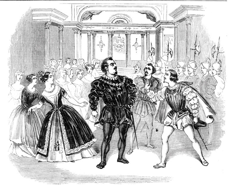 Scene from Costa's opera of "Don Carlos"