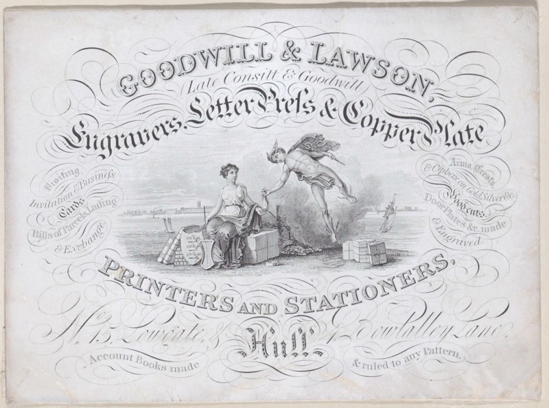 Trade card for Goodwill & Lawson