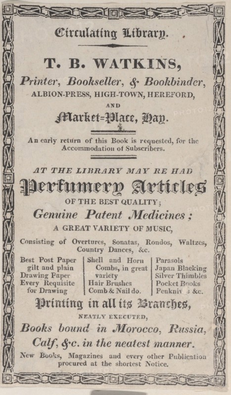 Trade Card for T. B. Watkins