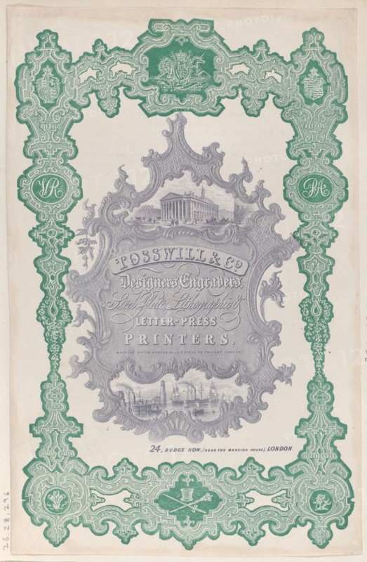 Trade Card for Tosswill & Co.