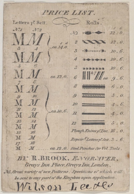 Trade Card for R. Brook