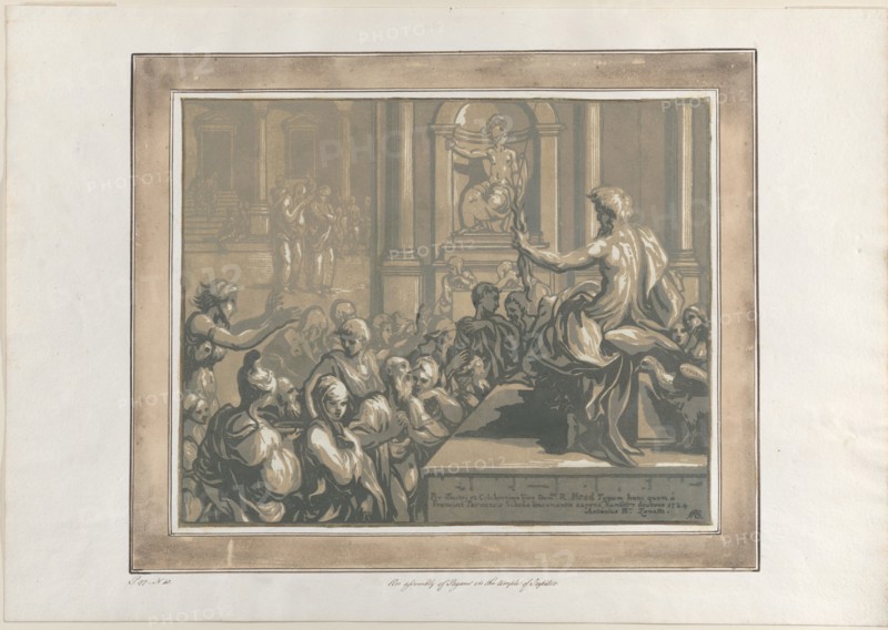Saint John the Evangelist preaching in a temple