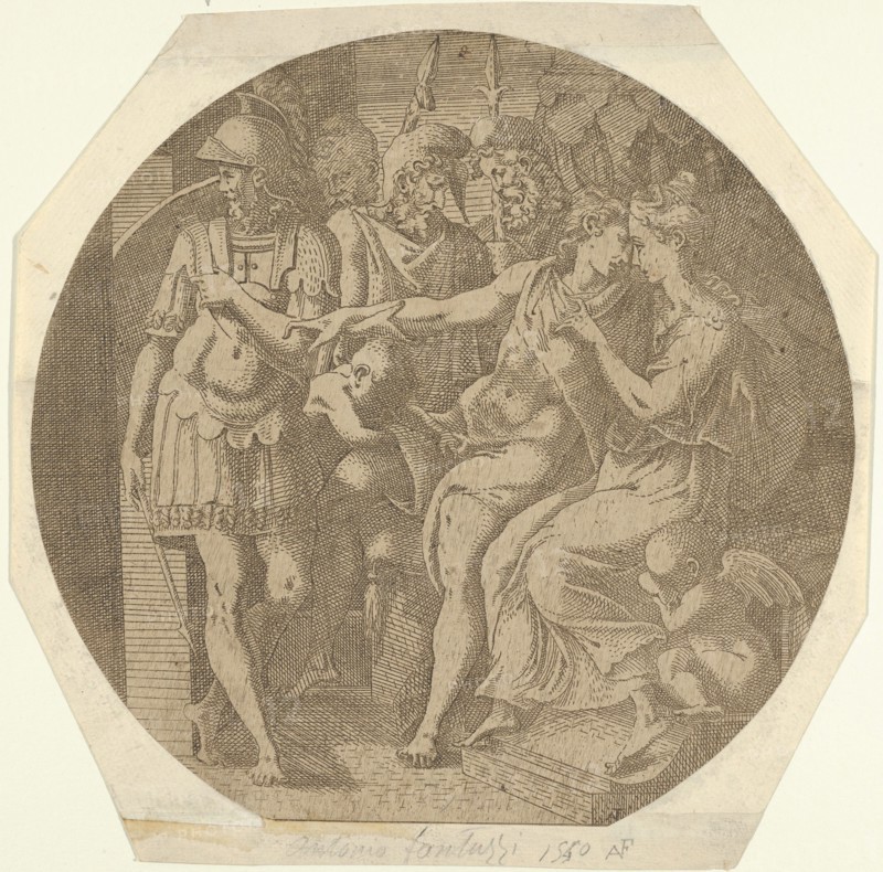 A Man Saying his Farewells to a Woman