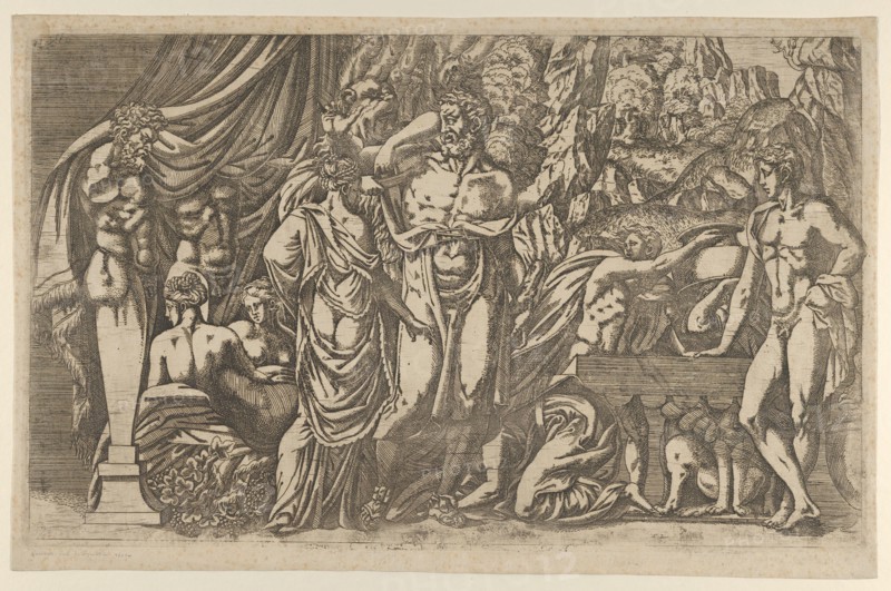 Hercules dressed as a woman