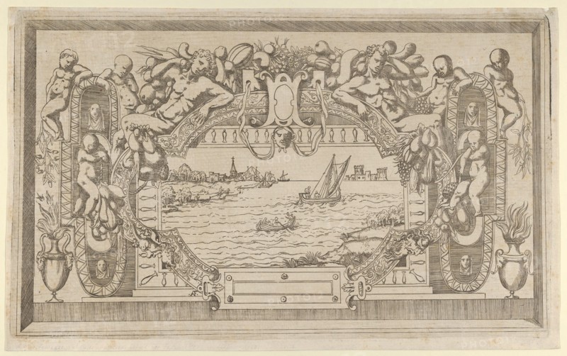 Landscape with Ornamental Frame