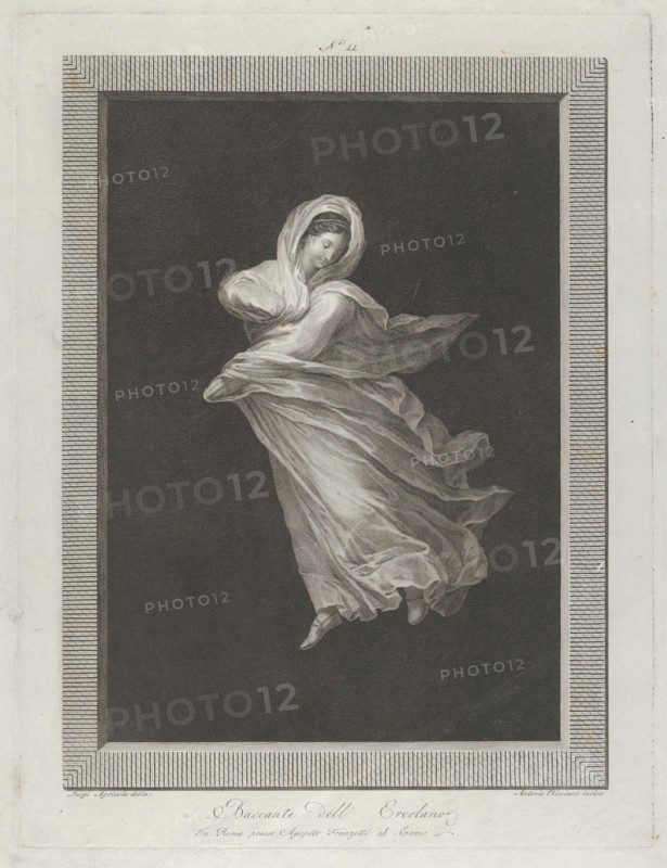 A bacchante wearing flowing drapery