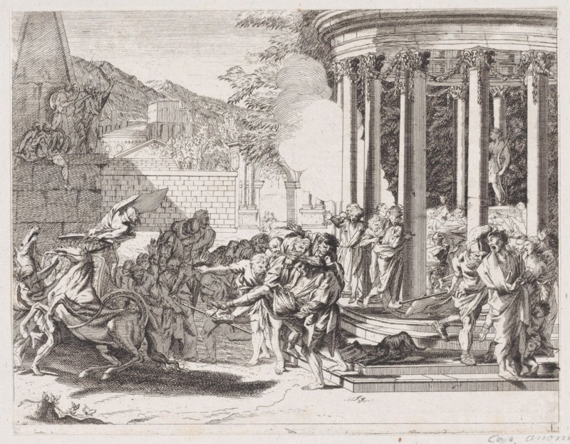 Sinorix being carried from the temple after being poisoned