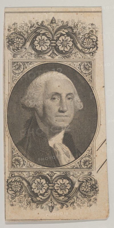 Banknote motif: Portrait on George Washington in a decorative panel