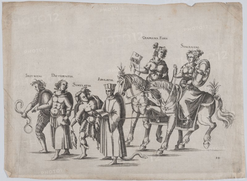 Plate 14: Six figures marching in a procession