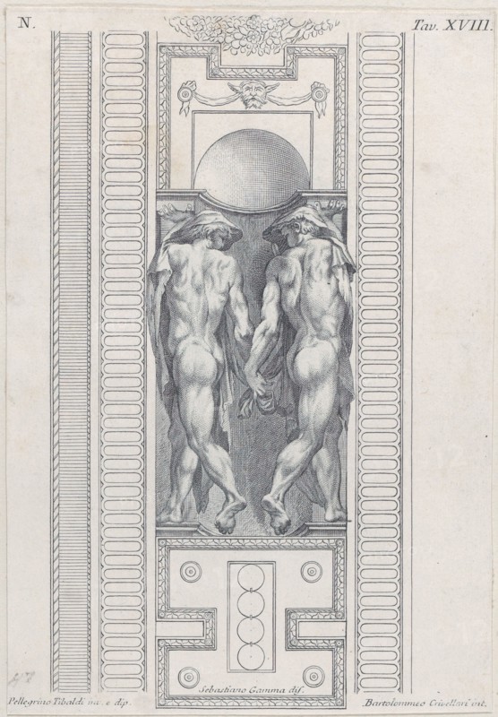 Plate 18: two nude figures wearing veils