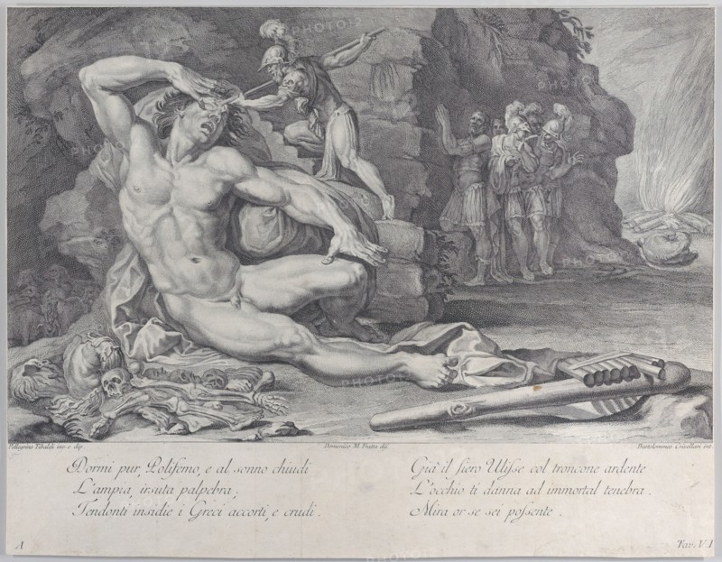 Plate 6: Ulysses driving a burning stake into Polyphemus' eye