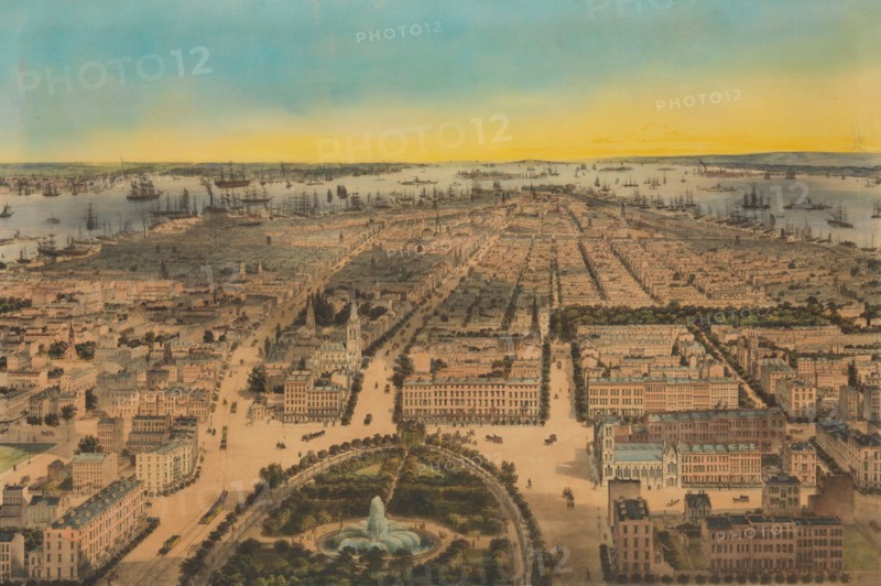 New-York (Union Square, Looking South), 1850. Creator: Sarony & Co.