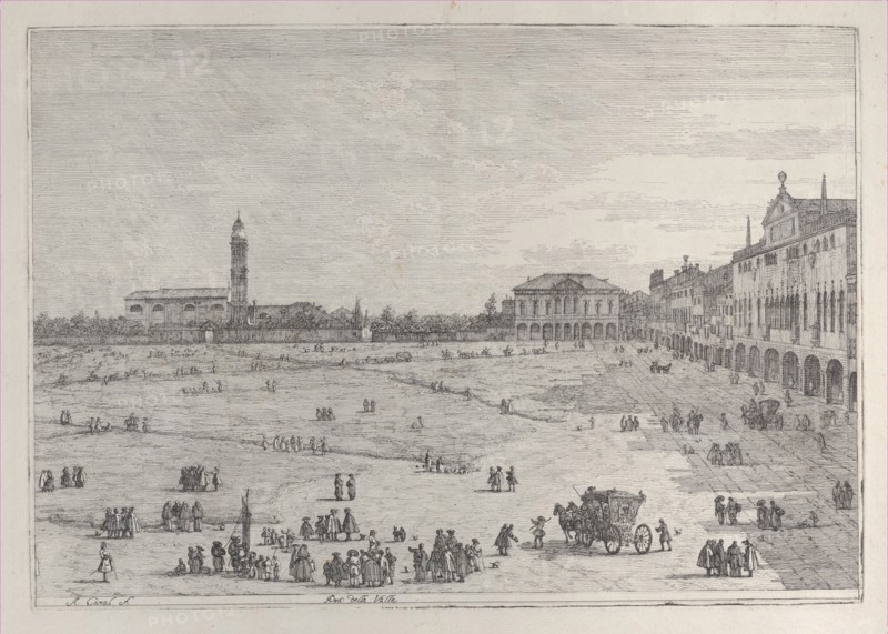 Prà della Valle: the right half of the square of Prà della Valle in Padua