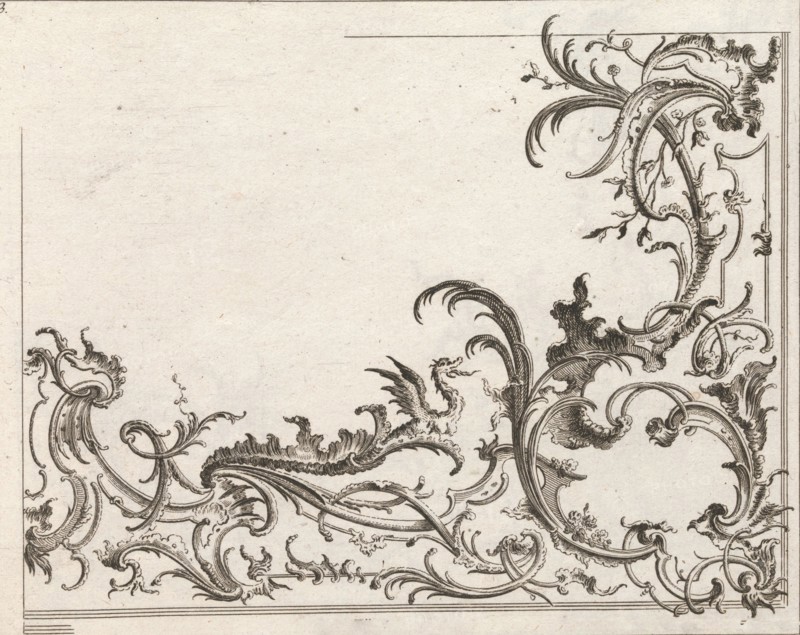 Design for the Decoration of the Lower Right Corner of a Ceiling
