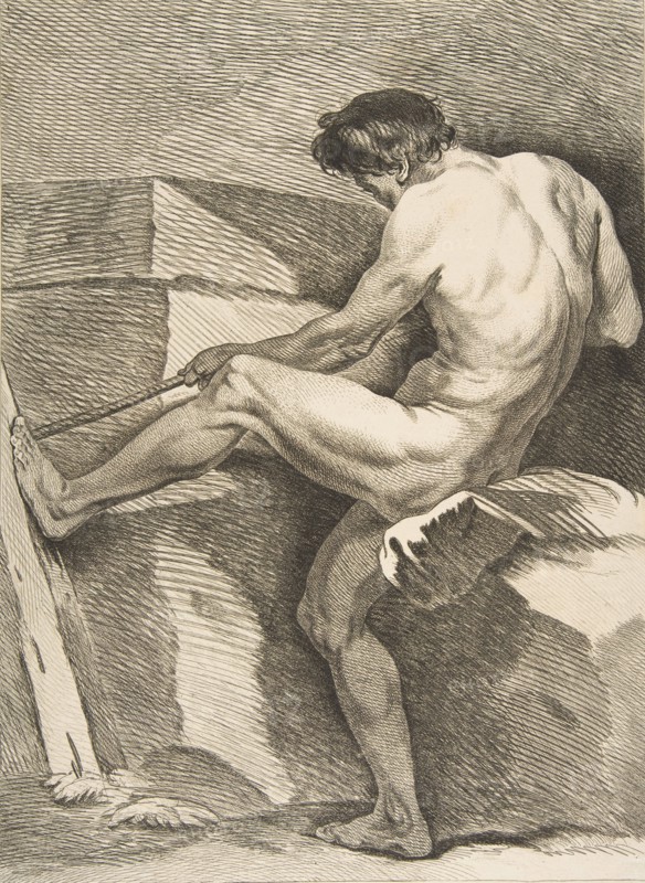 An "Académie": Man Pulling a Cord