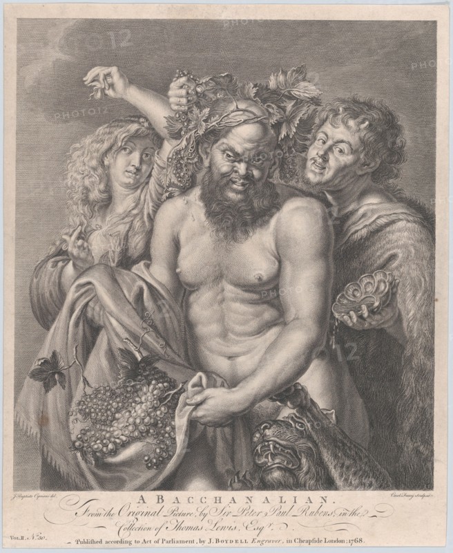 Bacchus accompanied by a Bacchante and a faun