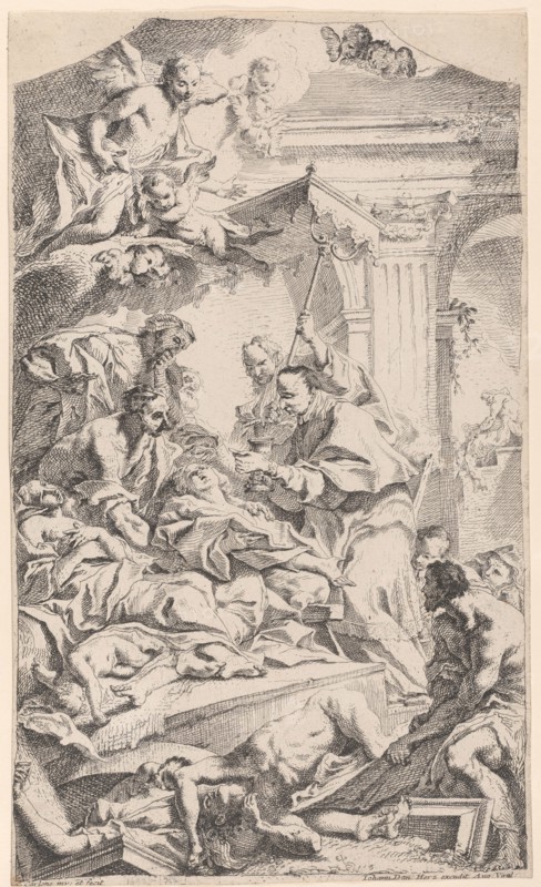 Saint Charles giving communion to the plague-stricken