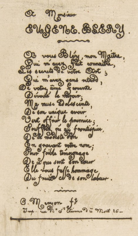 Vers a Eugène Bléry